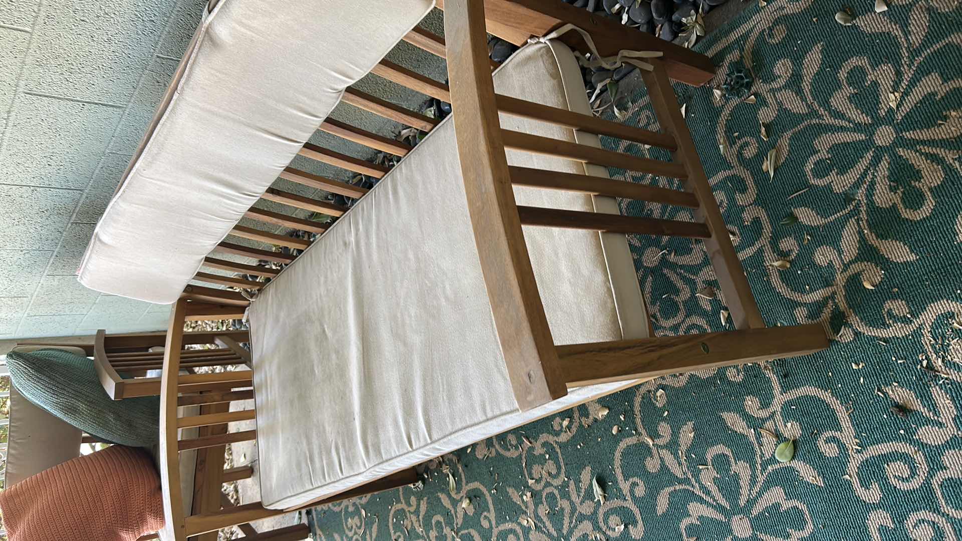 Photo 1 of WOODEN OUTDOOR BENCH W CUSHION 48" X 24"