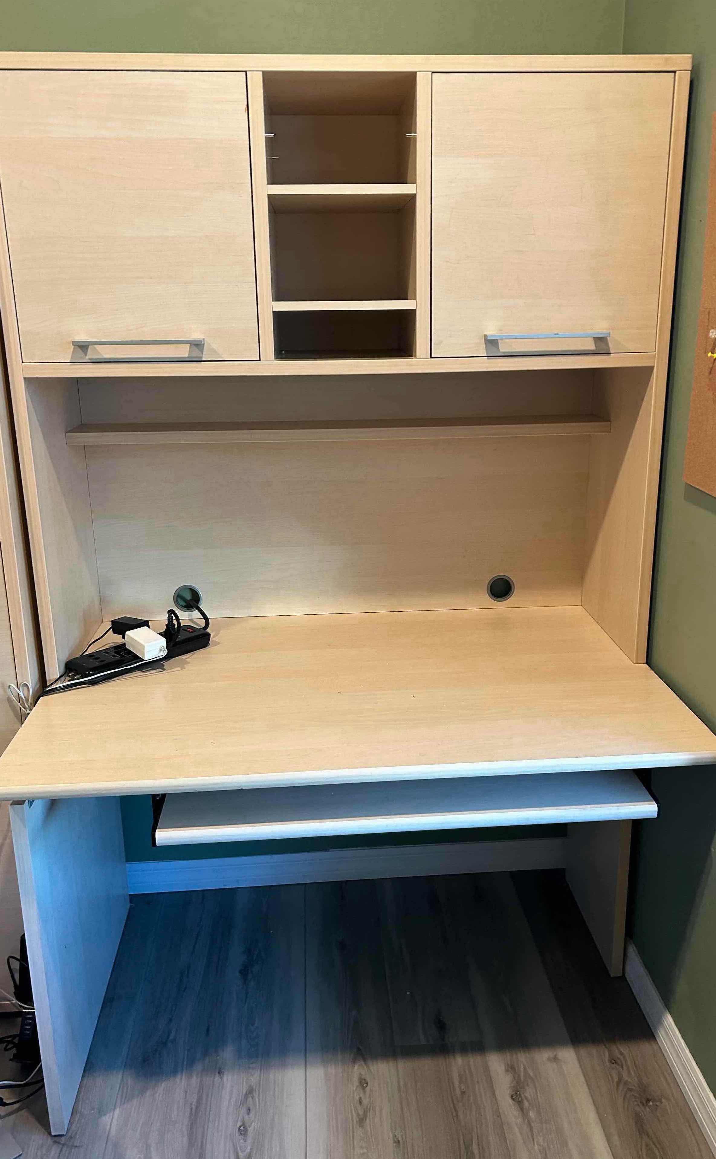 Photo 1 of MODULAR NATURAL OAK FINISH COMPUTER DESK 47" X 30" H 75"
