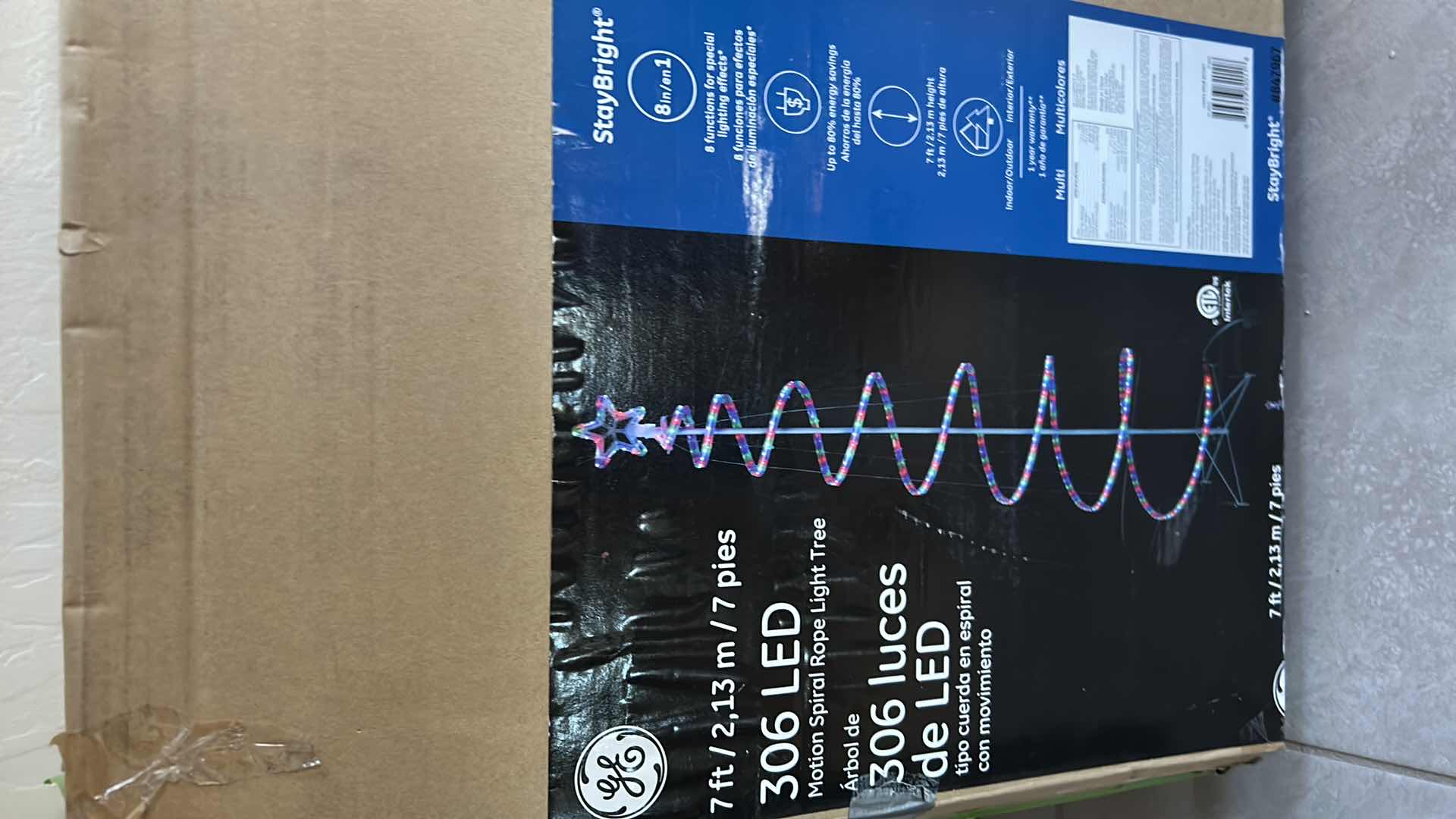 Photo 1 of 306 LED STAY BRIGHT MOTION SPIRAL ROPE LITE TREE 7FT