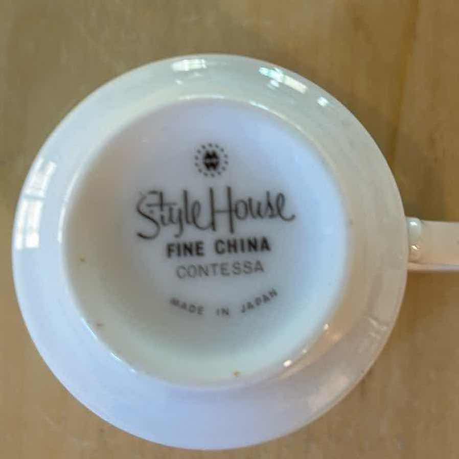 Photo 1 of 7-STYLE HOUSE CONTESSA FINE CHINA TEA CUPS SAUCERS
