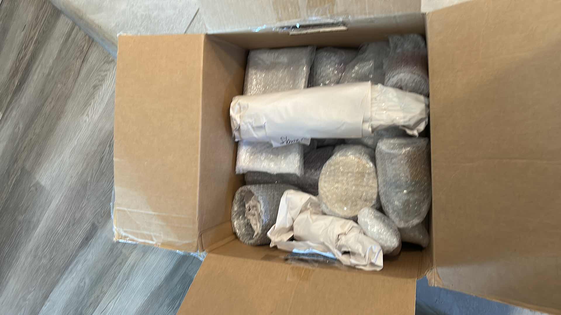 Photo 1 of CONTENTS OF BOX ASSORTED CANDLE HOLDERS VASES