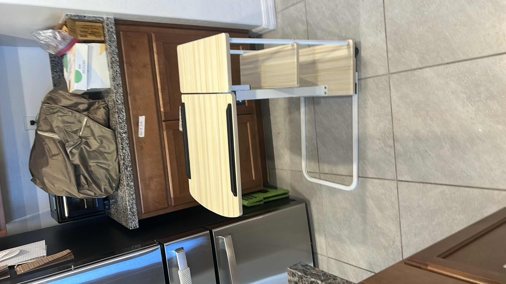 Photo 1 of ADJUSTABLE HEIGHT OVERBED OR C-SHAPED SIDE TABLE ON WHEELS. 27” x 16” x 27”