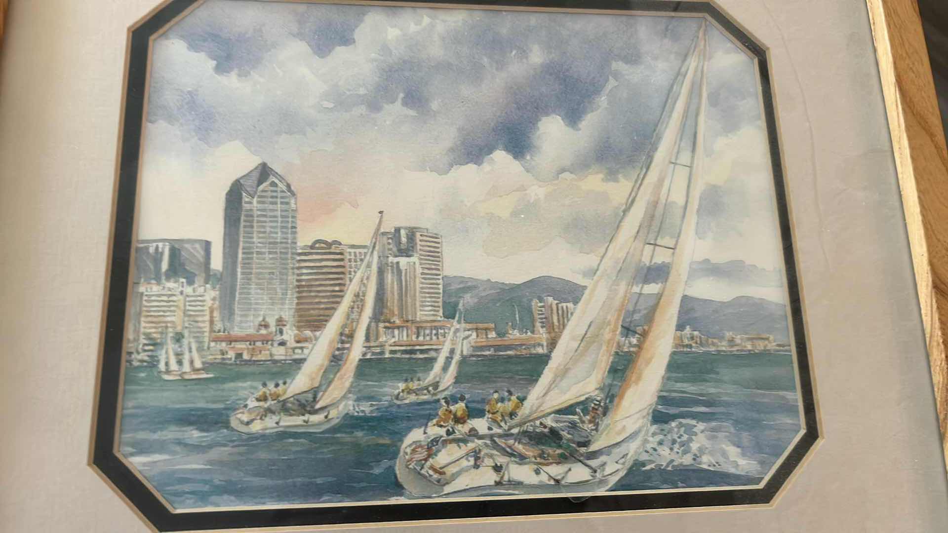 Photo 1 of 2- FRAMED ARTWORKS SAILBOATS 14" X 13" 17"X 14"
M
