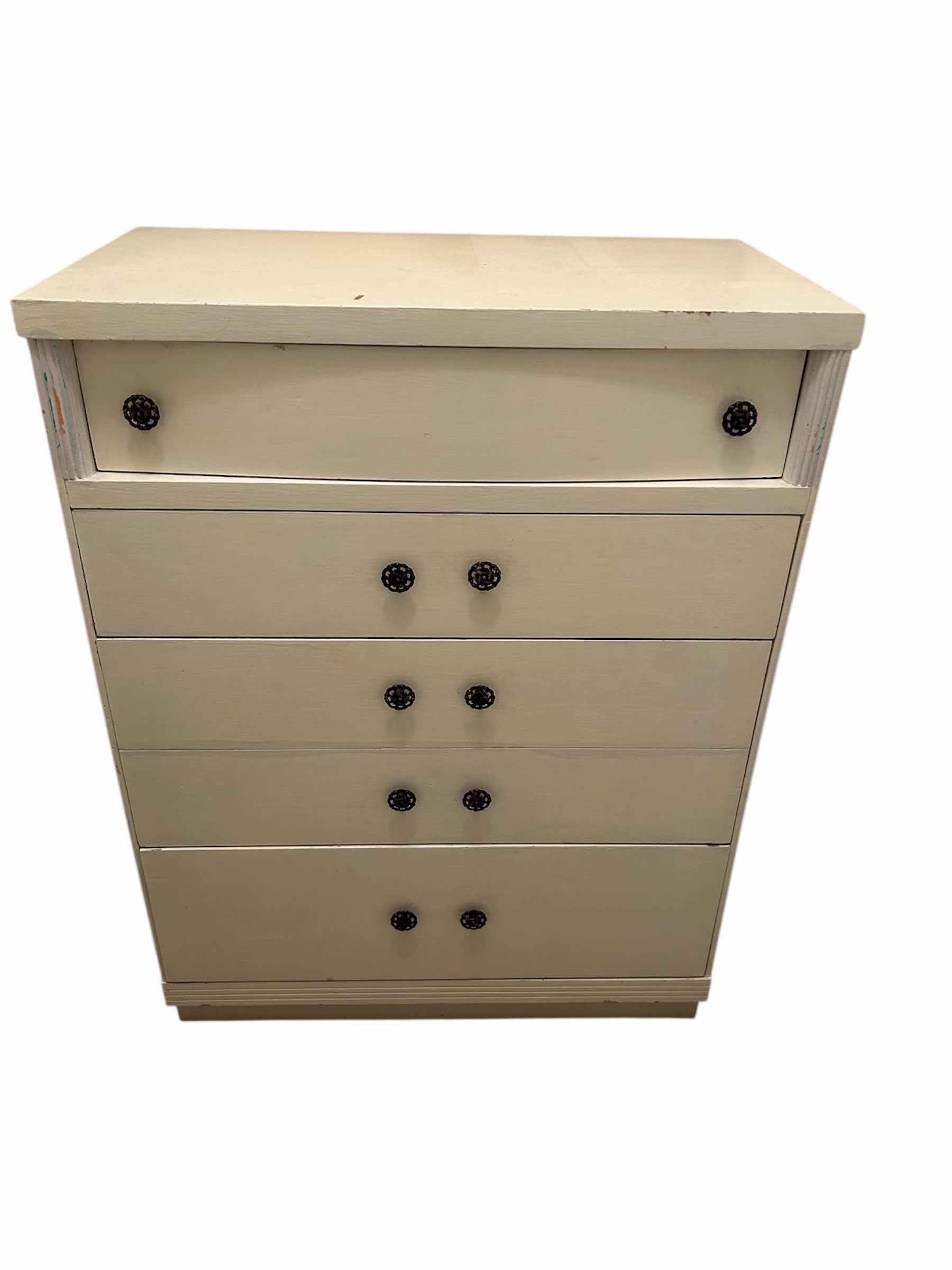 Photo 1 of 5 DRAWER CHEST IN OFF WHITE 32"X 18" H 43"