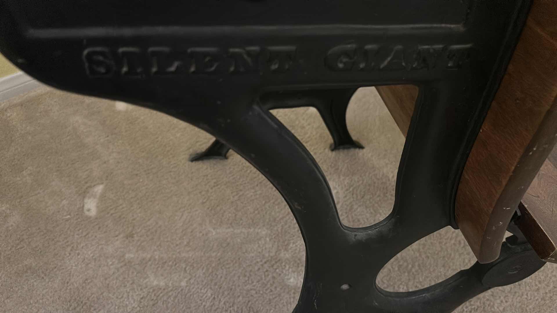 Photo 1 of ANTIQUE CAST IRON AND WOOD SCHOOL DESK H 29"