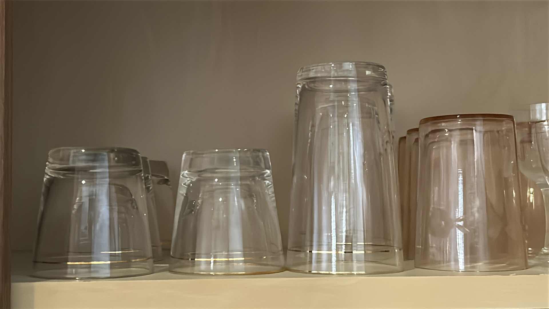 Photo 1 of CONTENTS OF 2 SHELVES ASSORTED GLASSWARE