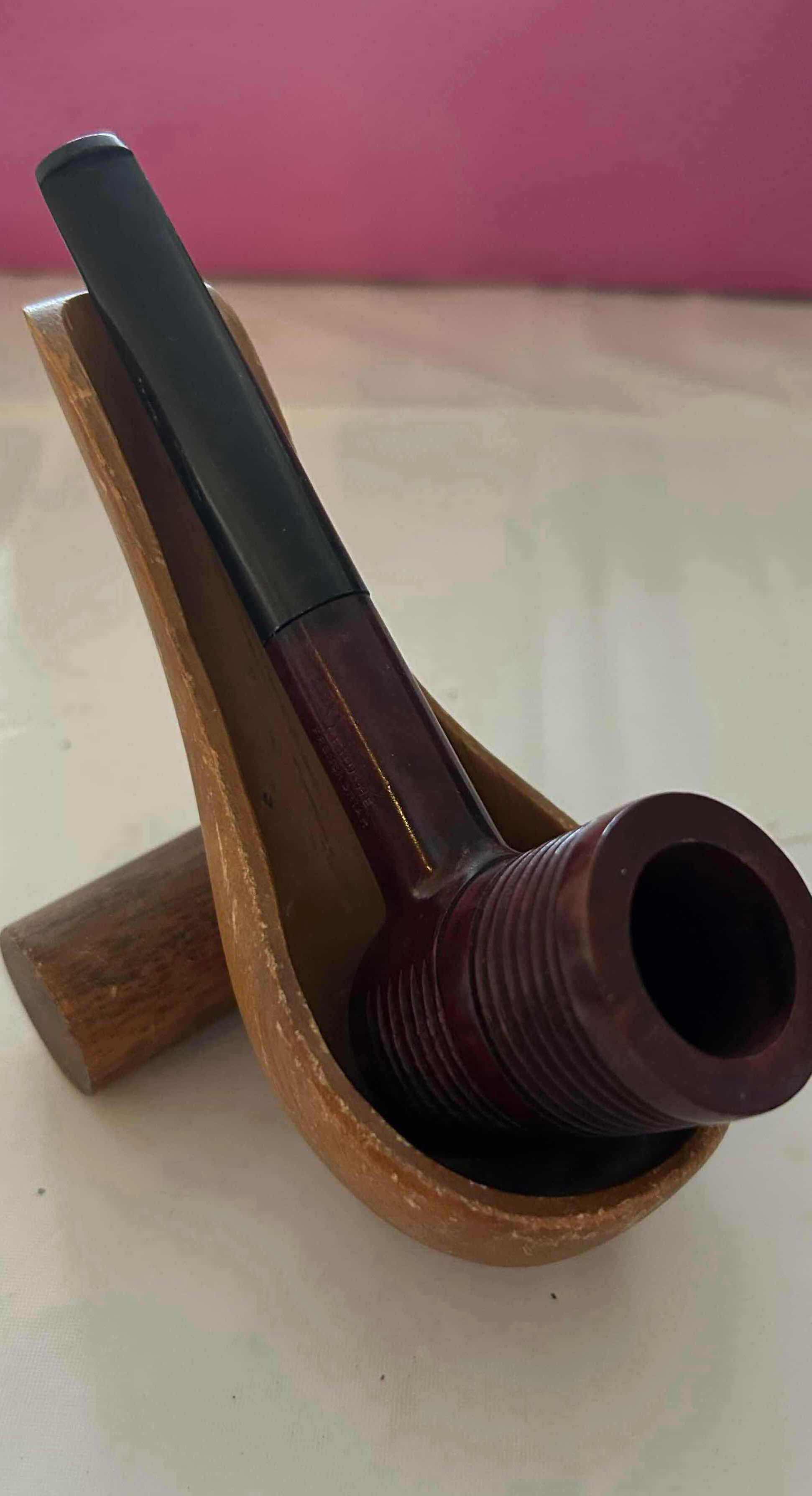 Photo 1 of BENT BULLDOG TOBACCO PIPE AND HOLDER