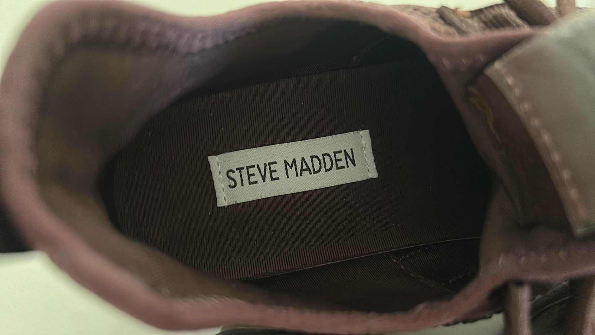 View 3 of STEVE MADDEN WOMENS SNEAKERS MAXIMA BURGUNDY GLITZY RHINESTONE GUM BOTTOM SZ 8M