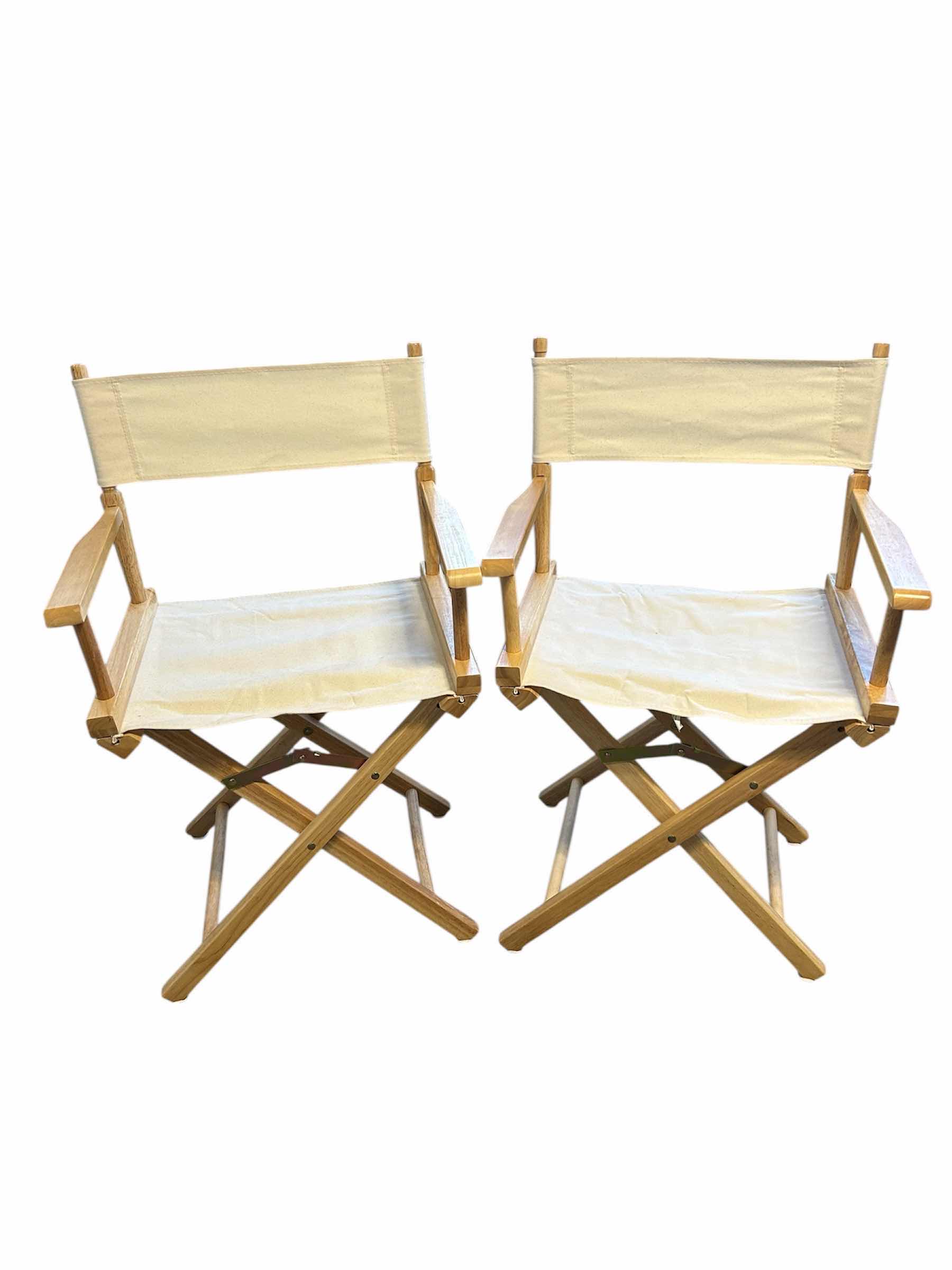 Photo 1 of 2-HOME CASUAL NATURAL CANVAS DIRECTOR CHAIRS FOLDABLE