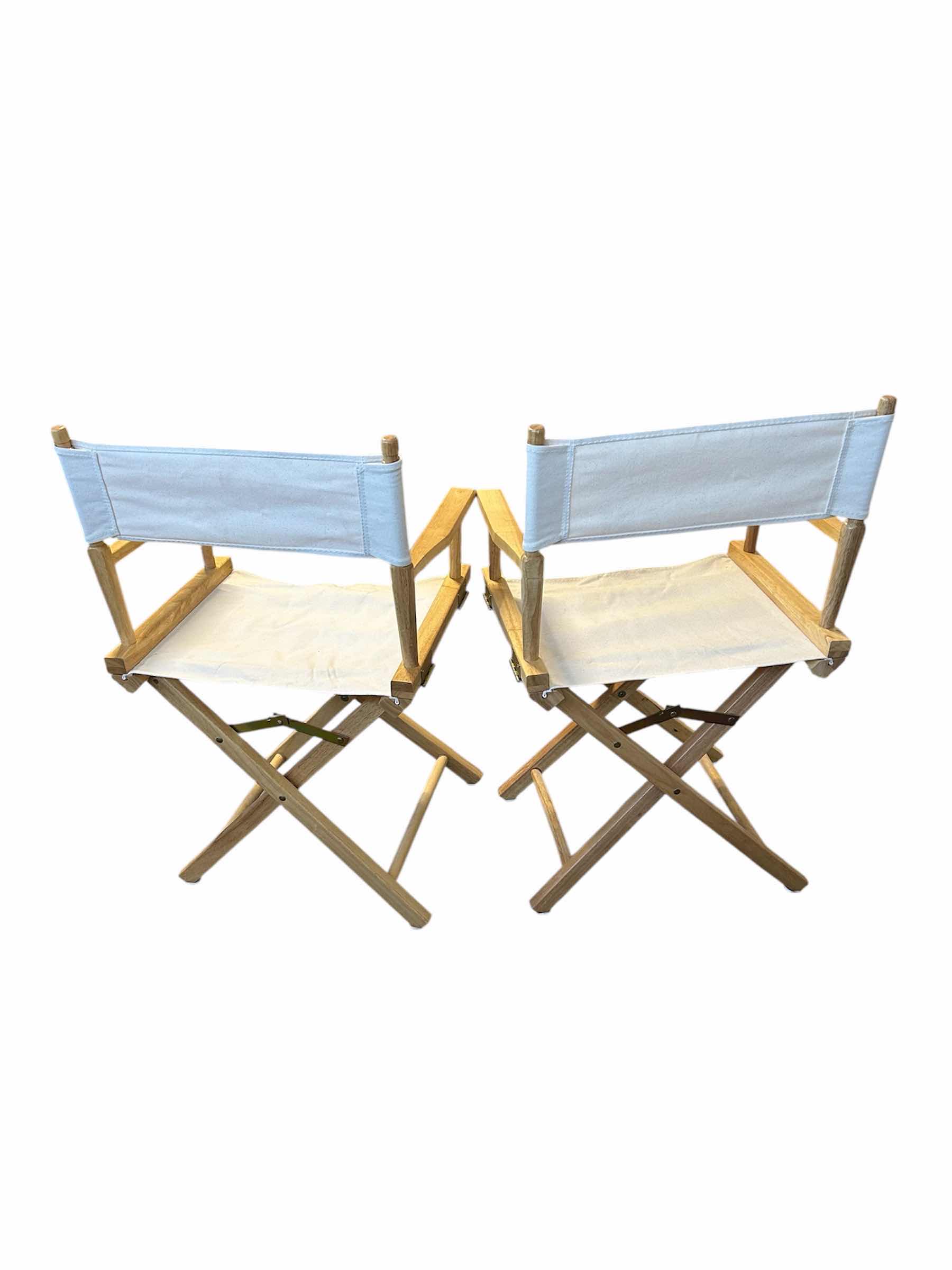 Photo 1 of 2-HOME CASUAL NATURAL CANVAS DIRECTOR CHAIRS FOLDABLE