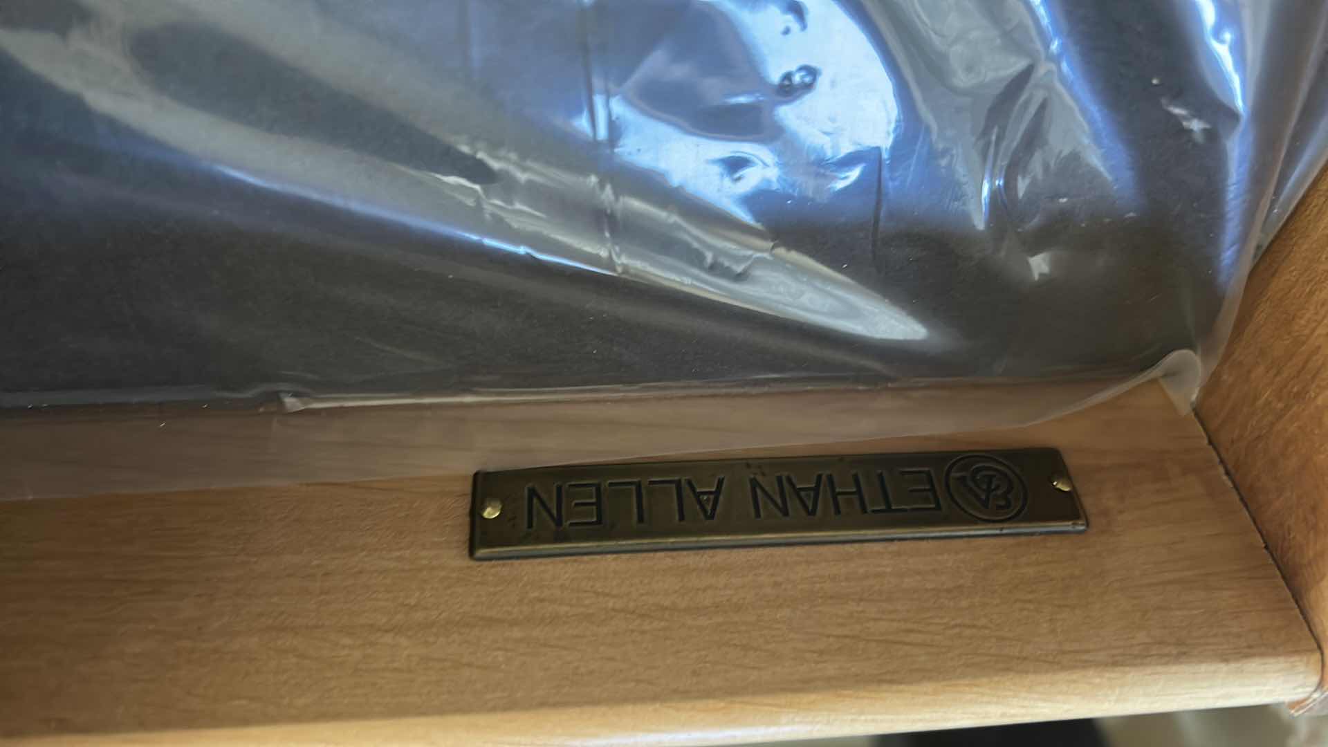 Photo 1 of ETHAN ALLEN GOODWIN DINING TABLE FROM TOWN HOUSE COLLECTION FLUTED LEGS SINGLE DRAWERS AT EACH END CHAIRS SOLD SEPARATELY 95" X 45"