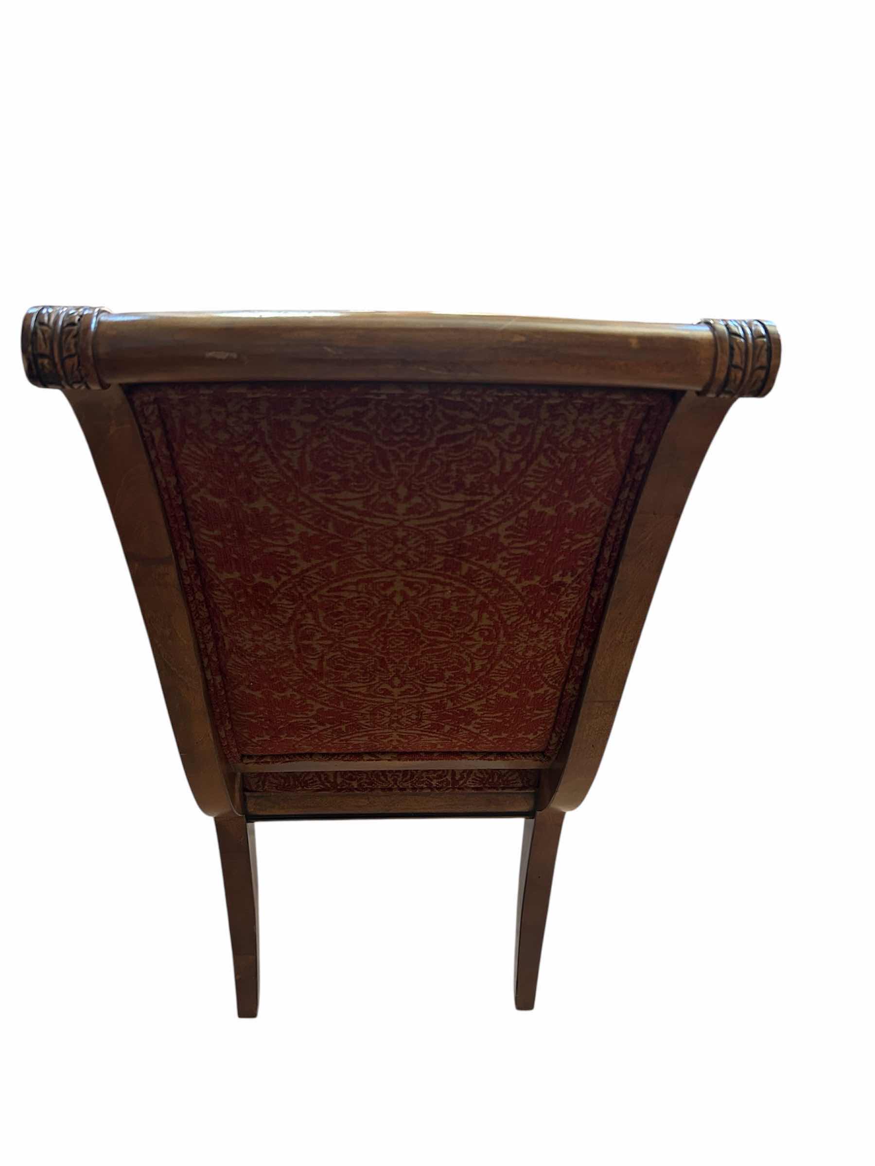 Photo 1 of ETHAN ALLEN DINING CHAIR W FLUTED TAPERED LEGS RED UPHOLSTERED FABRIC