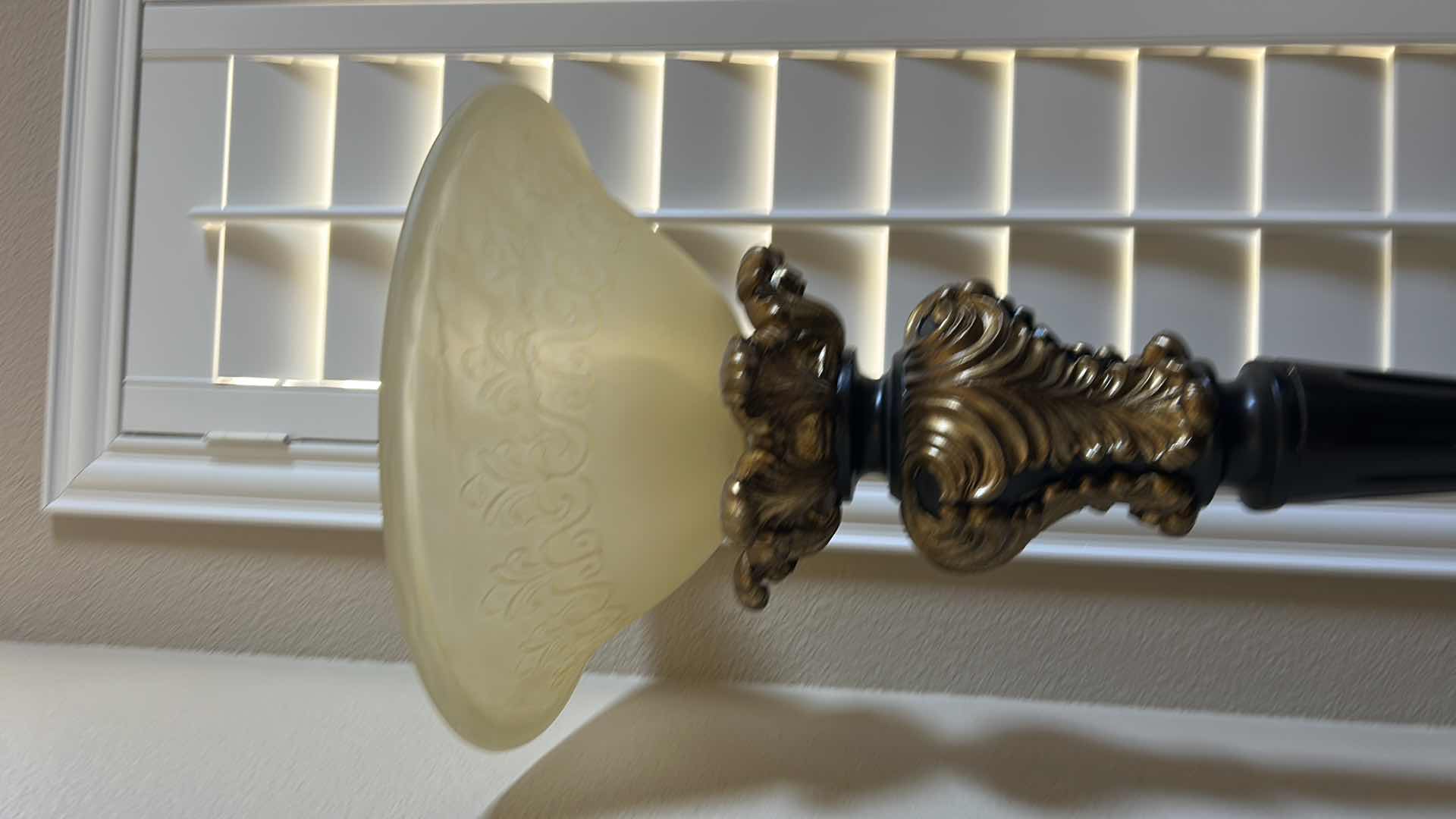 Photo 1 of TALL TRADITIONAL TORCHIERE FAUX CARVED WOOD BASE FLOOR LAMP H 75"