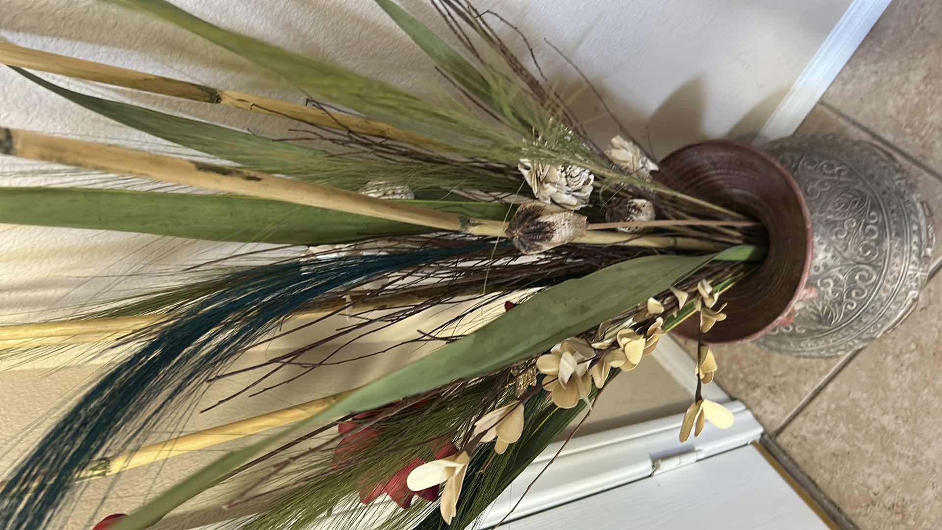 Photo 1 of CERAMIC VASE W FAUX ARRANGEMENT H 56"