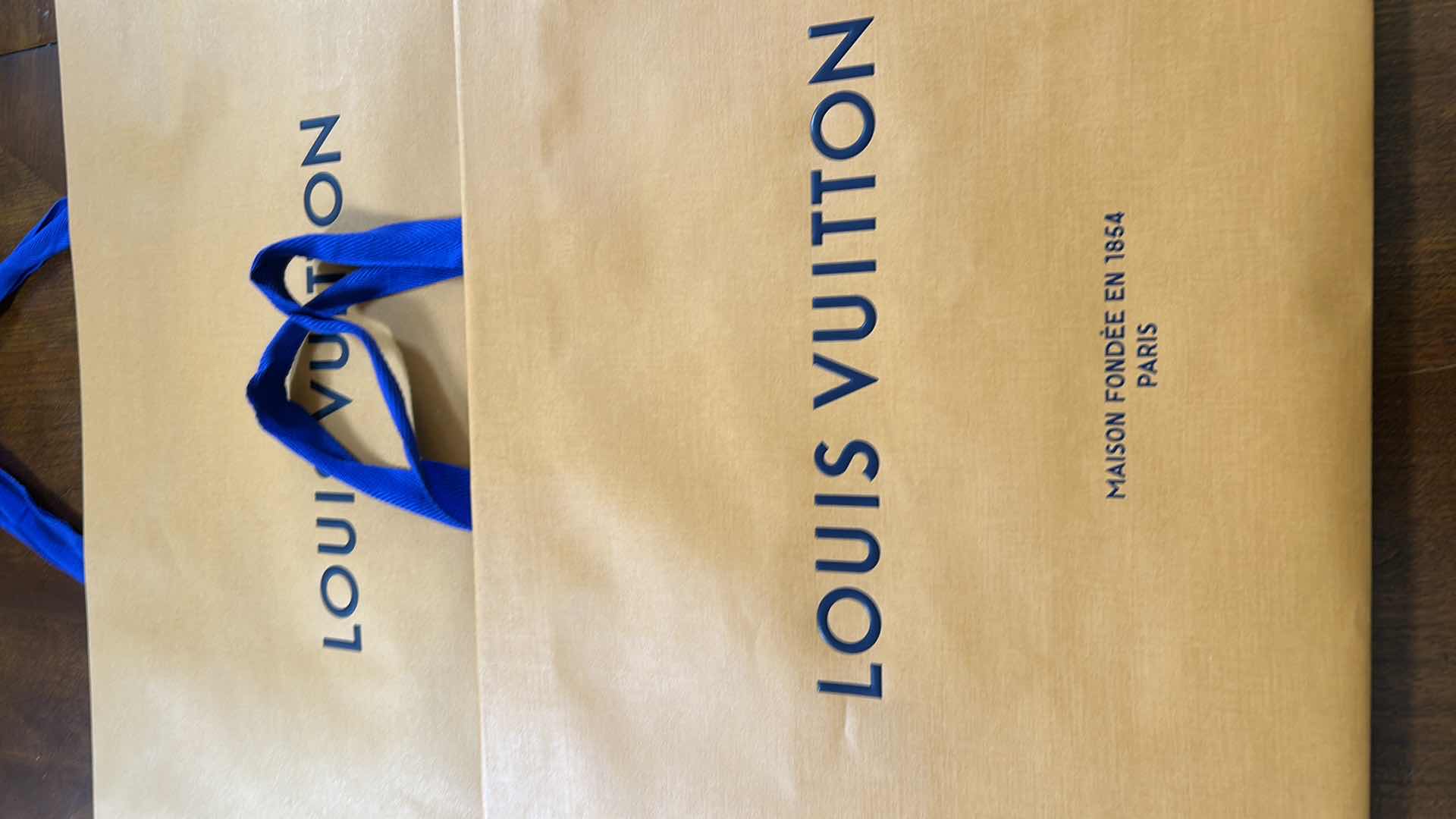 Photo 1 of 4-AUTHENTIC ORANGE LOUIS VUITTON PAPER SHOPPING BAG