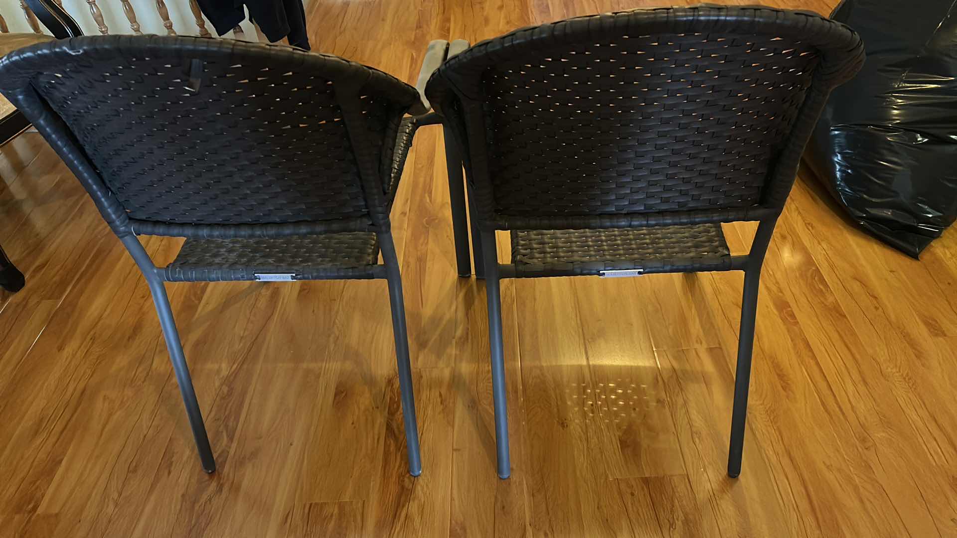 Photo 1 of 2- HAMPTON BAY MOCHA WICKER STACKABLE CHAIRS