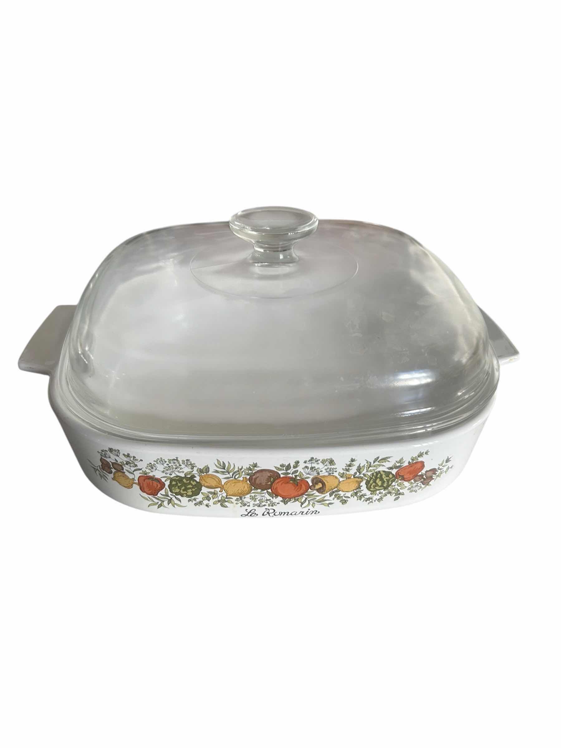 Photo 1 of VINTAGE CORNINGWARE 10" CASSEROLE DISH " SPICE OF LIFE" SPECIFICALLY LE ROMARIN W LID