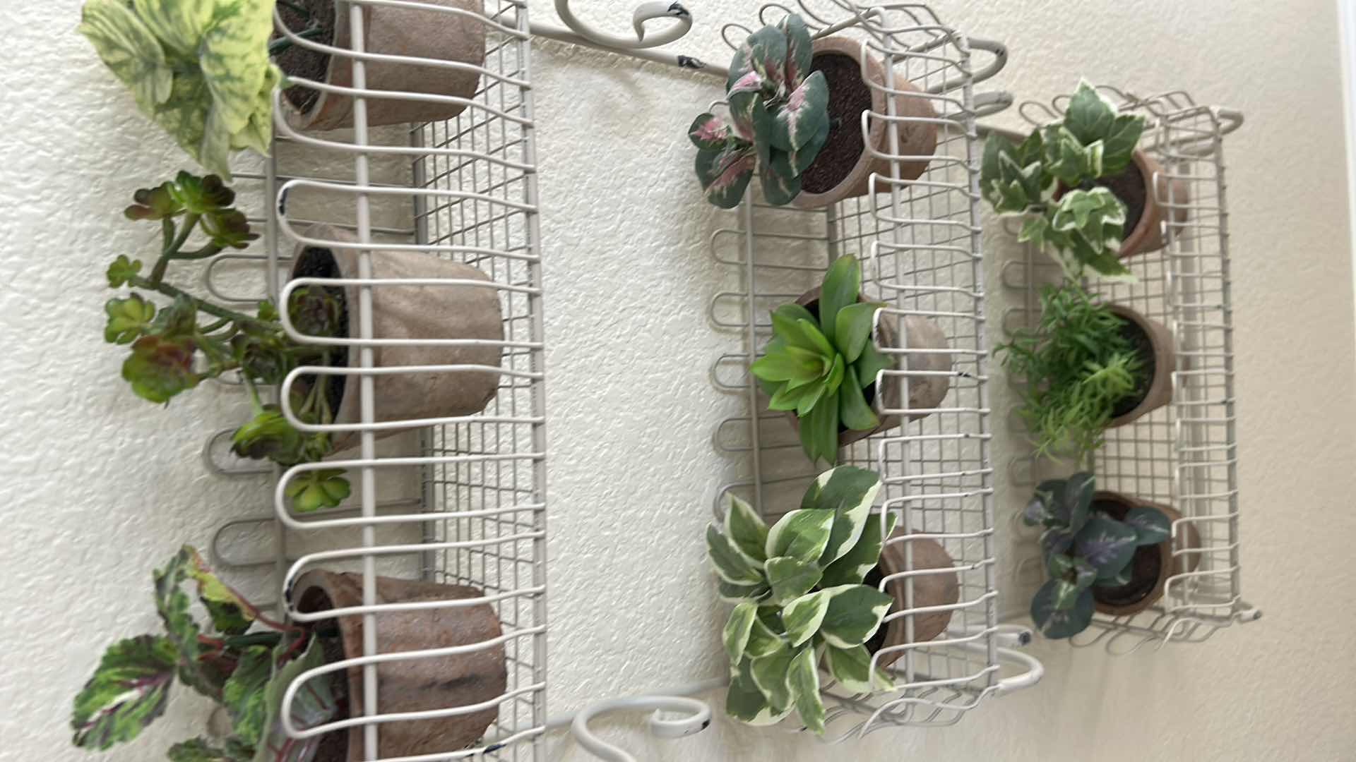 Photo 1 of BEIGE WIRE WALL MOUNTED SPICE OR PLANT RACK 15" X 28"