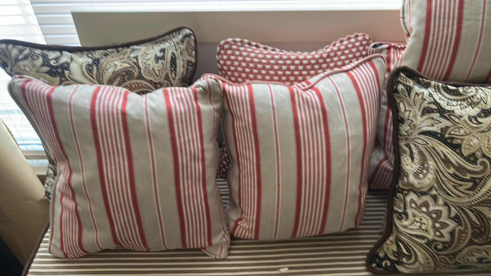 Photo 1 of 11-ASSORTED 10" X 10" PILLOWS