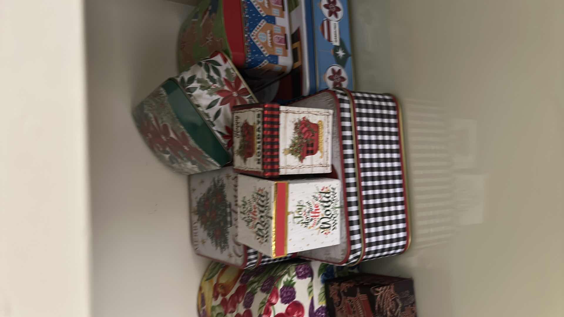 Photo 1 of 12- ASSORTED DECORATIVE TINS