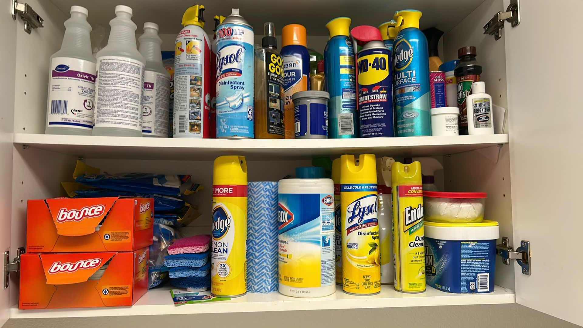 Photo 1 of CONTENTS OF CABINET CLEANING SUPPLIES