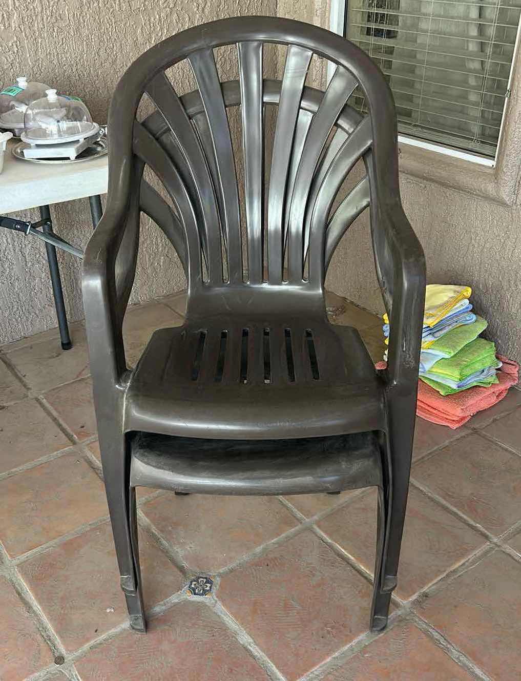 Photo 1 of 2 PLASTIC STACKABLE PATIO CHAIRS