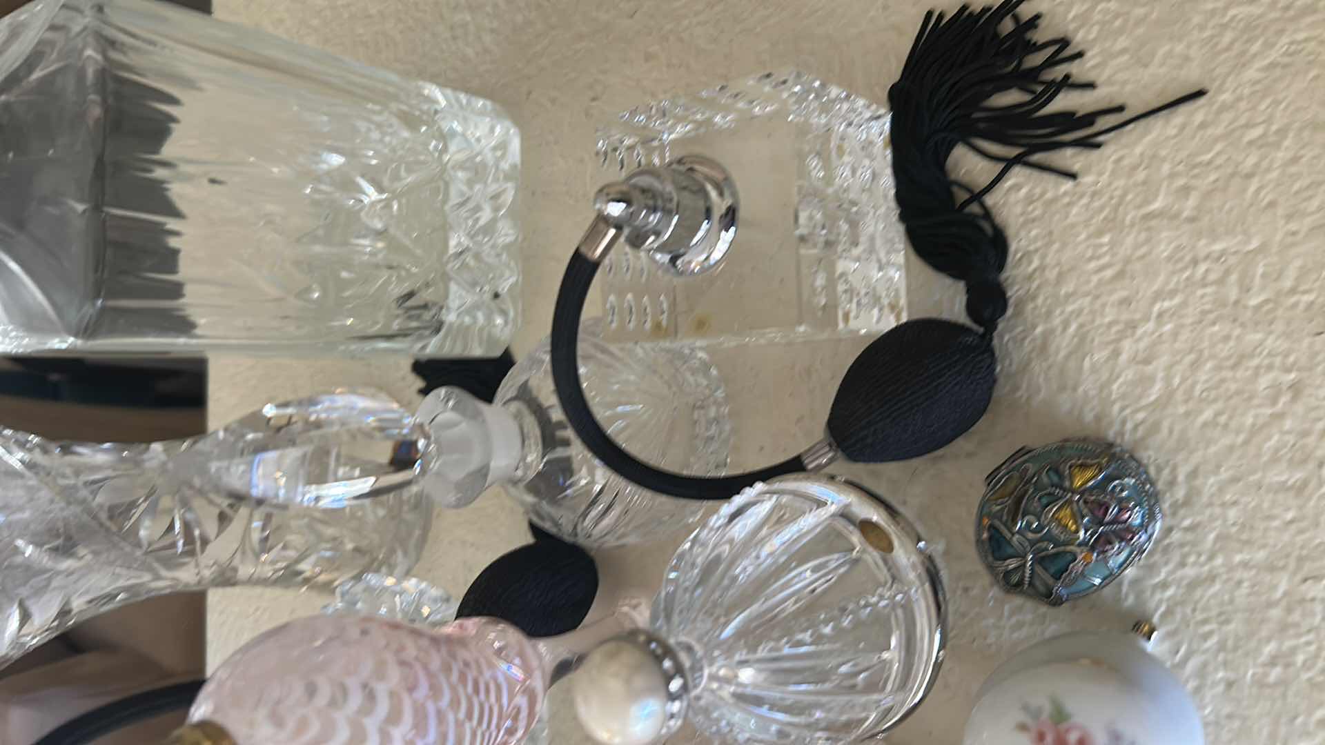 Photo 1 of VINTAGE PERFUME BOTTLES AND DECORATIVE PILL BOXES