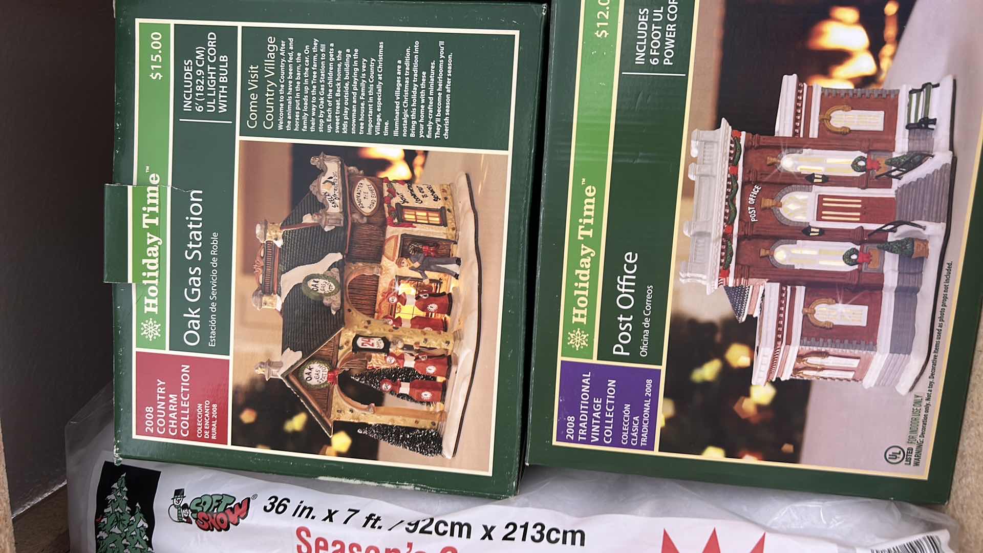 Photo 1 of CHRISTMAS VILLAGE PIECES AND LANTERNS