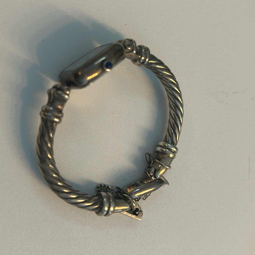 Photo 1 of ANNE KLEIN STERLING SILVER BRACELET WATCH ROPE STYLE BAND STAMPED 925 STERLING