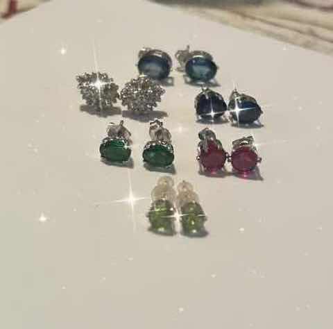 Photo 1 of 6- PAIRS OF JEWEL STUDS