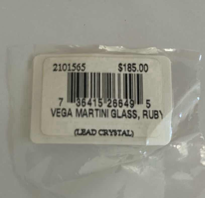 Photo 1 of BACCARAT VEGA MARTINI GLASS RUBY COLOR PART OF THE VEGA COLLECTION IN ORIGINAL RED BOX