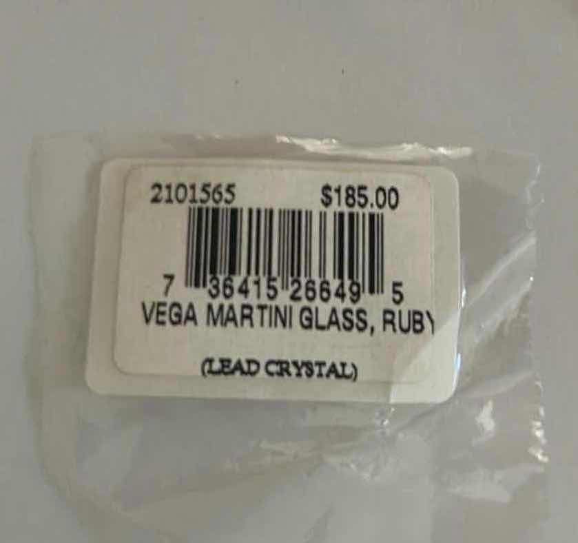 Photo 1 of BACCARAT VEGA MARTINI GLASS RUBY COLOR PART OF THE VEGA COLLECTION IN ORIGINAL RED BOX