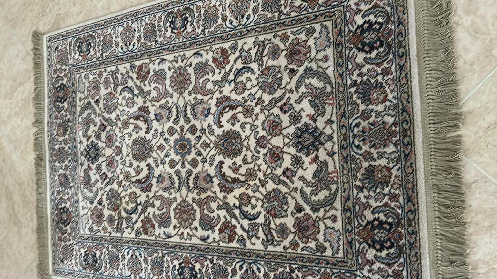 Photo 1 of VINTAGE KARASTAN TABIZ STYLE WOOL RUG W FRINGE DESIGN # 738 4FT X 6 FT