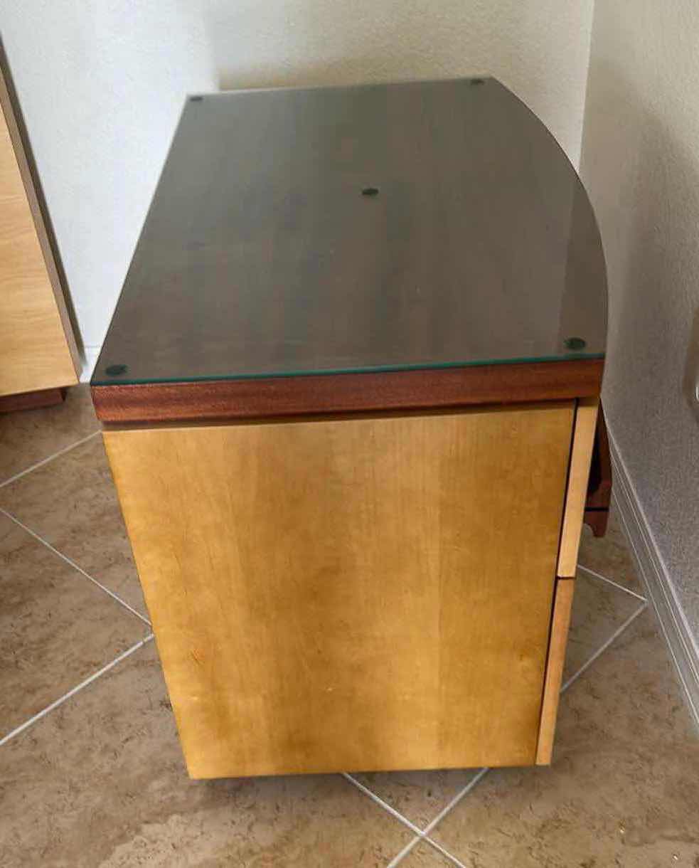 View 3 of MAPLE ART DECO MID CENTURY 2 DRAWER NIGHT STAND 30" X 19" H 24"