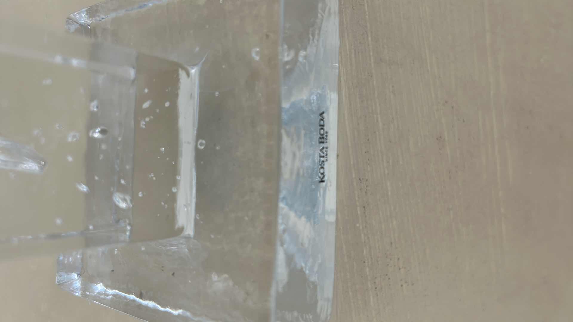 Photo 1 of KOSTA BODA ICE PILLAR TOWER CANDLESTICK FROM SWEDEN H 29"