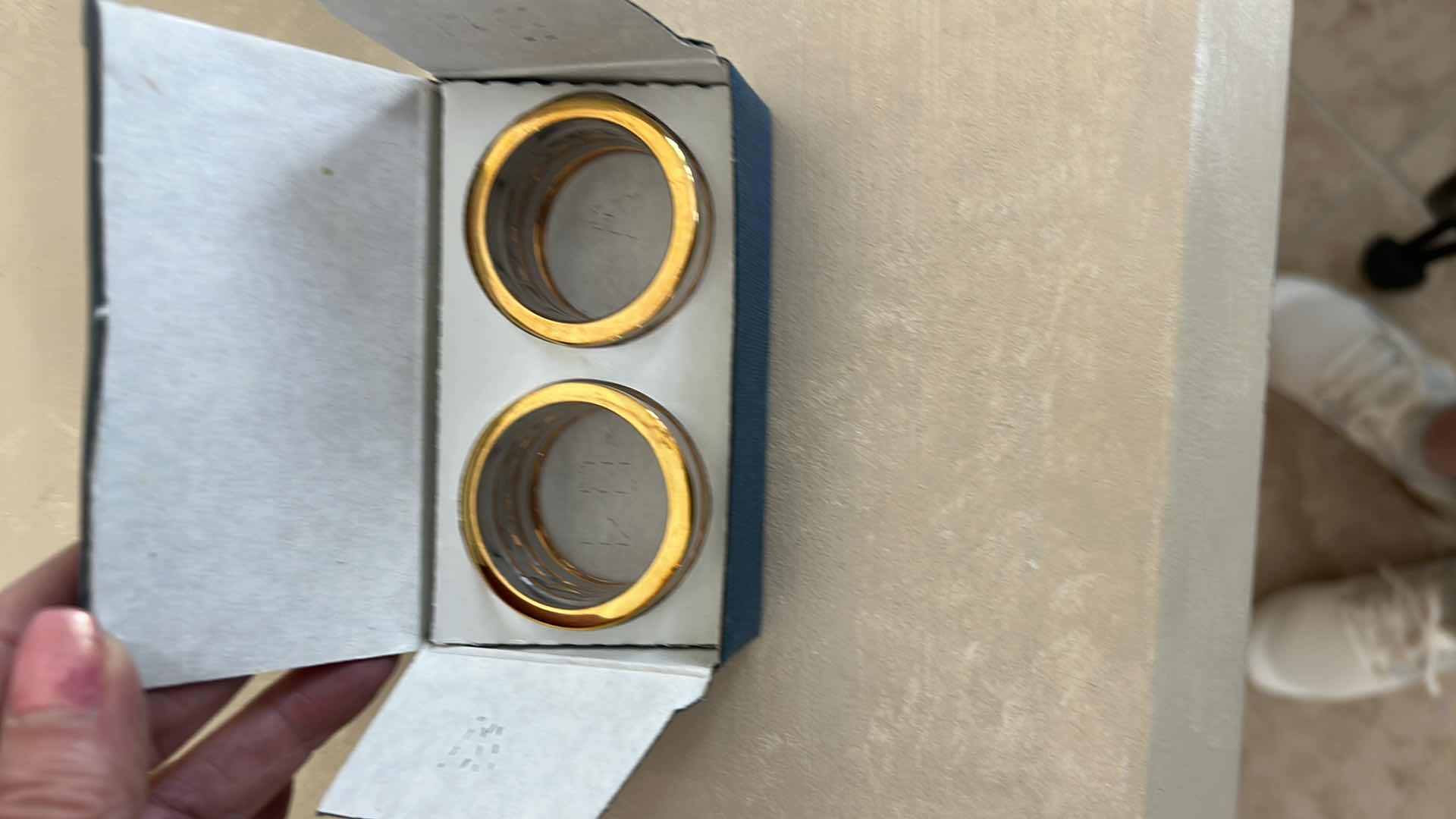 Photo 1 of MARQUIS BY WATERFORD CRYSTAL NAPKIN RINGS IN HANOVER GOLD PATTERN