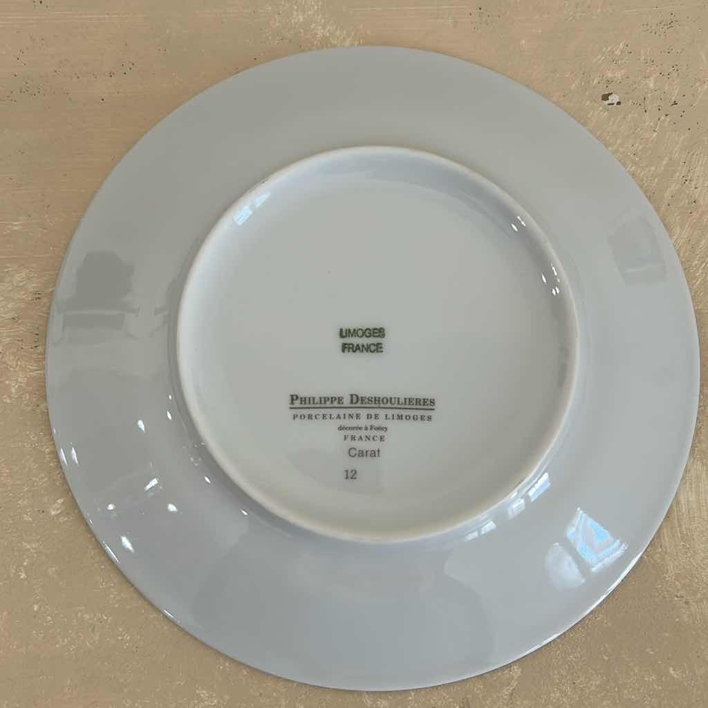 Photo 1 of 2- LIMOGES PHILIPPE DESHOULIERES CARAT CANAPE PLATES 6"