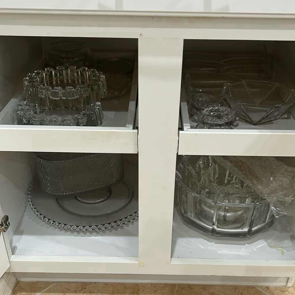 Photo 1 of CONTENTS OF CABINET GLASS ASHTRAYS GLASS TRAYS