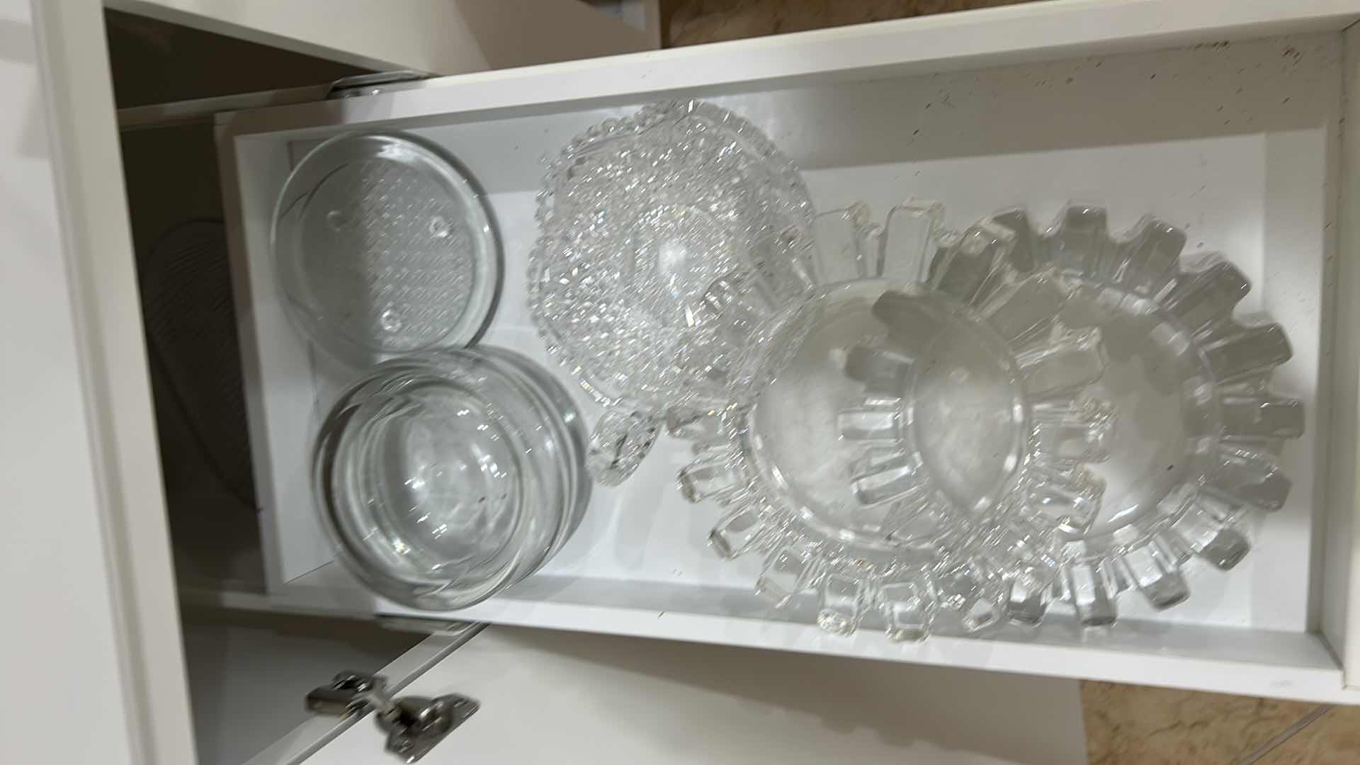 Photo 1 of CONTENTS OF CABINET GLASS ASHTRAYS GLASS TRAYS