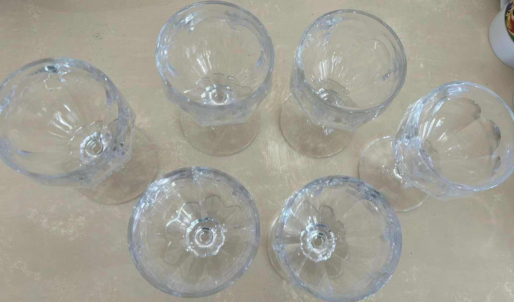 Photo 1 of 6- VILLEROY & BOCH BERNADOTTE CRYSTAL WATER GOBLETS