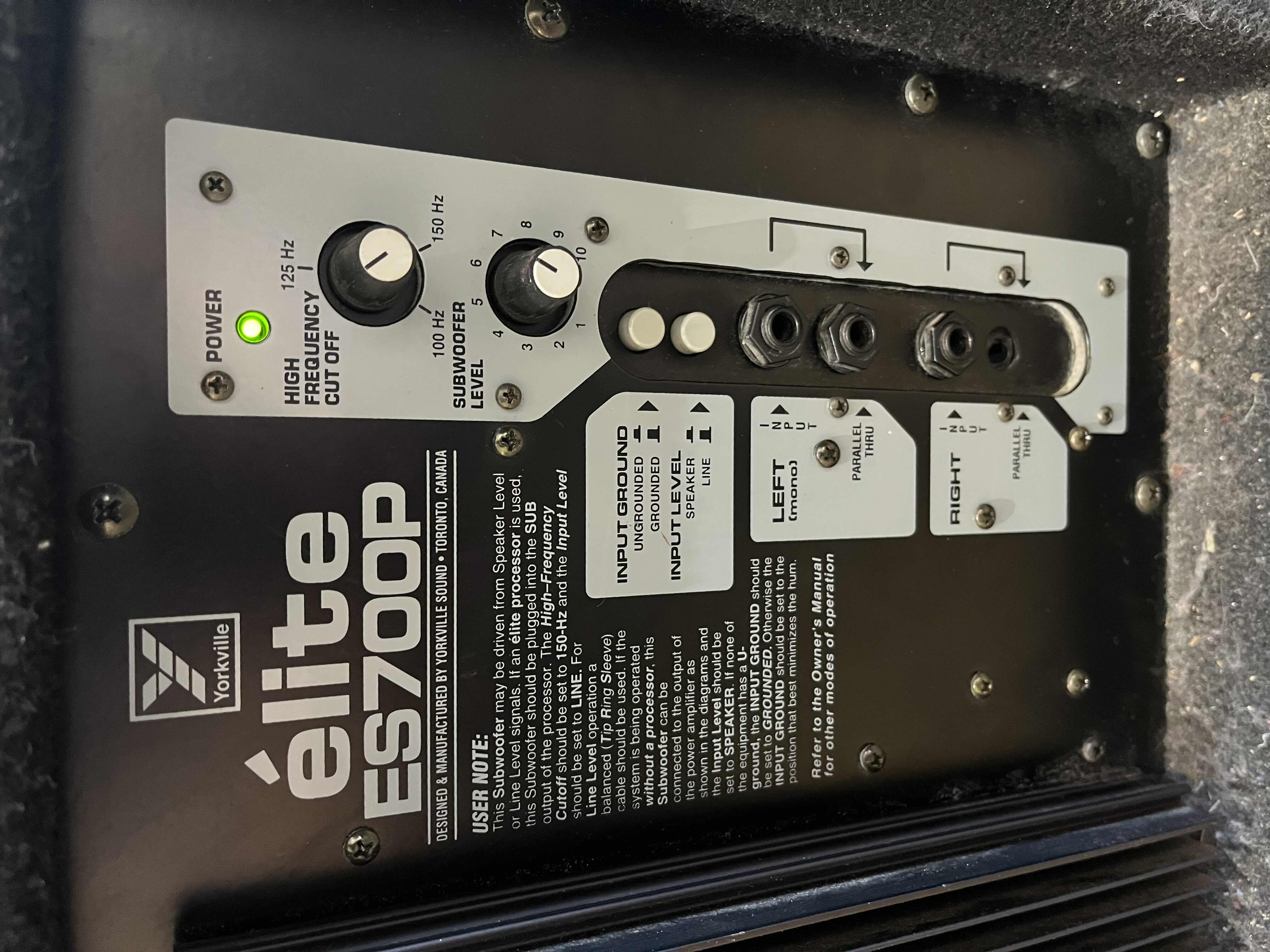 Photo 1 of YORKVILLE ELITE 700WATT POWERED SUBWOOFER ES700P $570