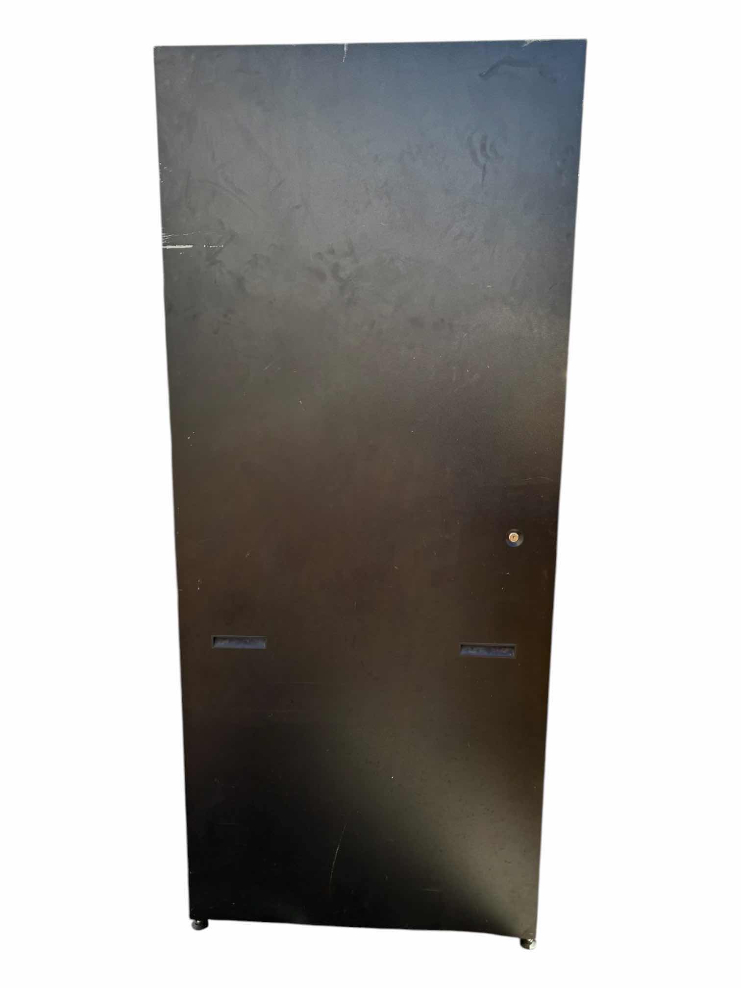Photo 1 of 3-BAY BLACK COATED STEEL SERVER RACK CABINET 26.5” X 36” H86” (READ NOTES) $1500