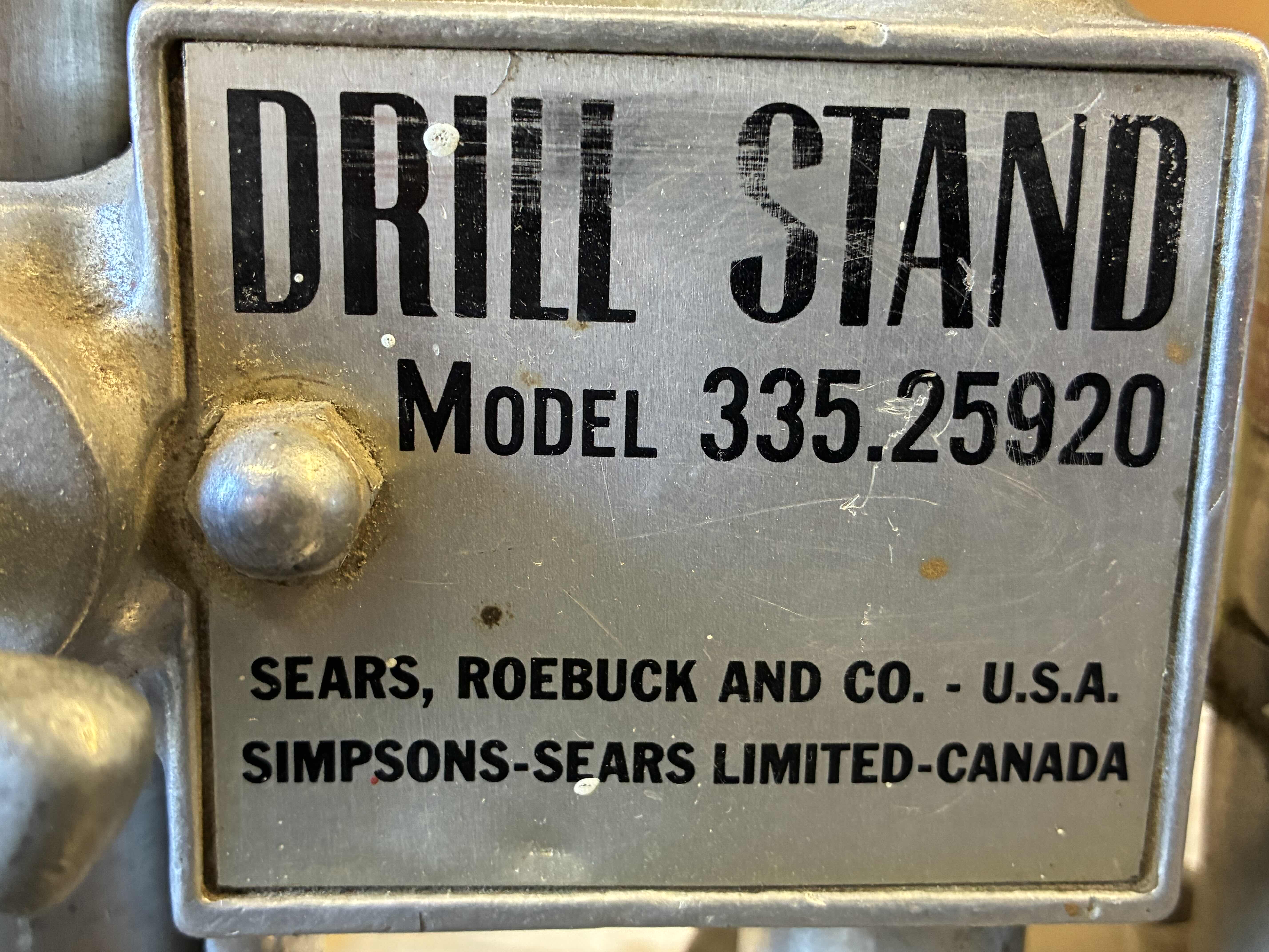 Photo 1 of SEARS ROEBUCK DRILL STAND 335.25920 $80