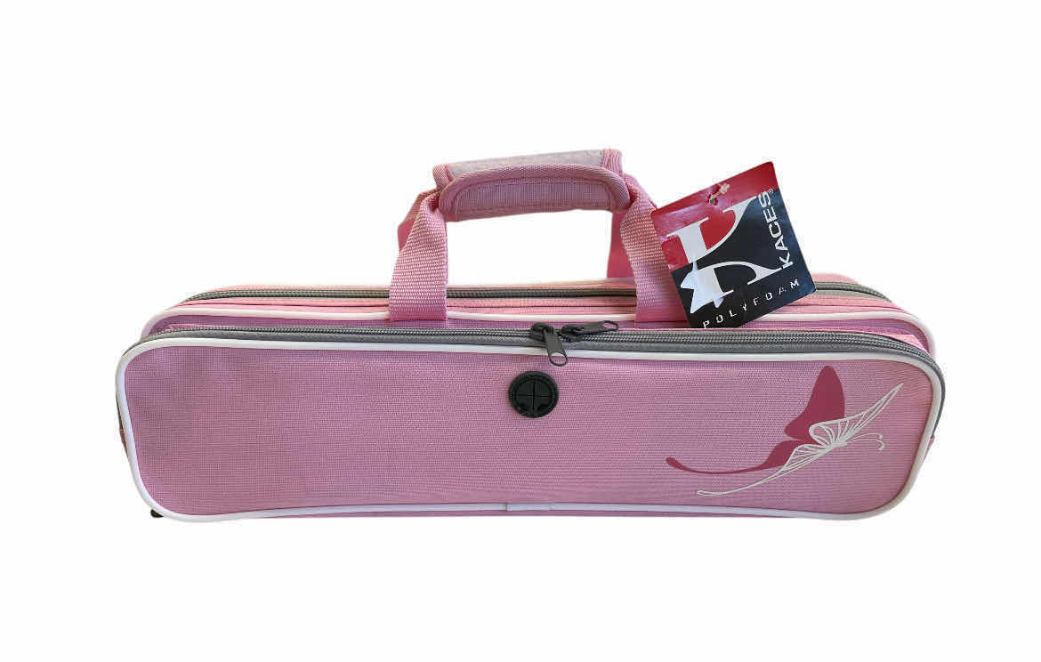 Photo 1 of KACES POLYFOAM BUTTERFLY PINK FLUTE GIG BAG
