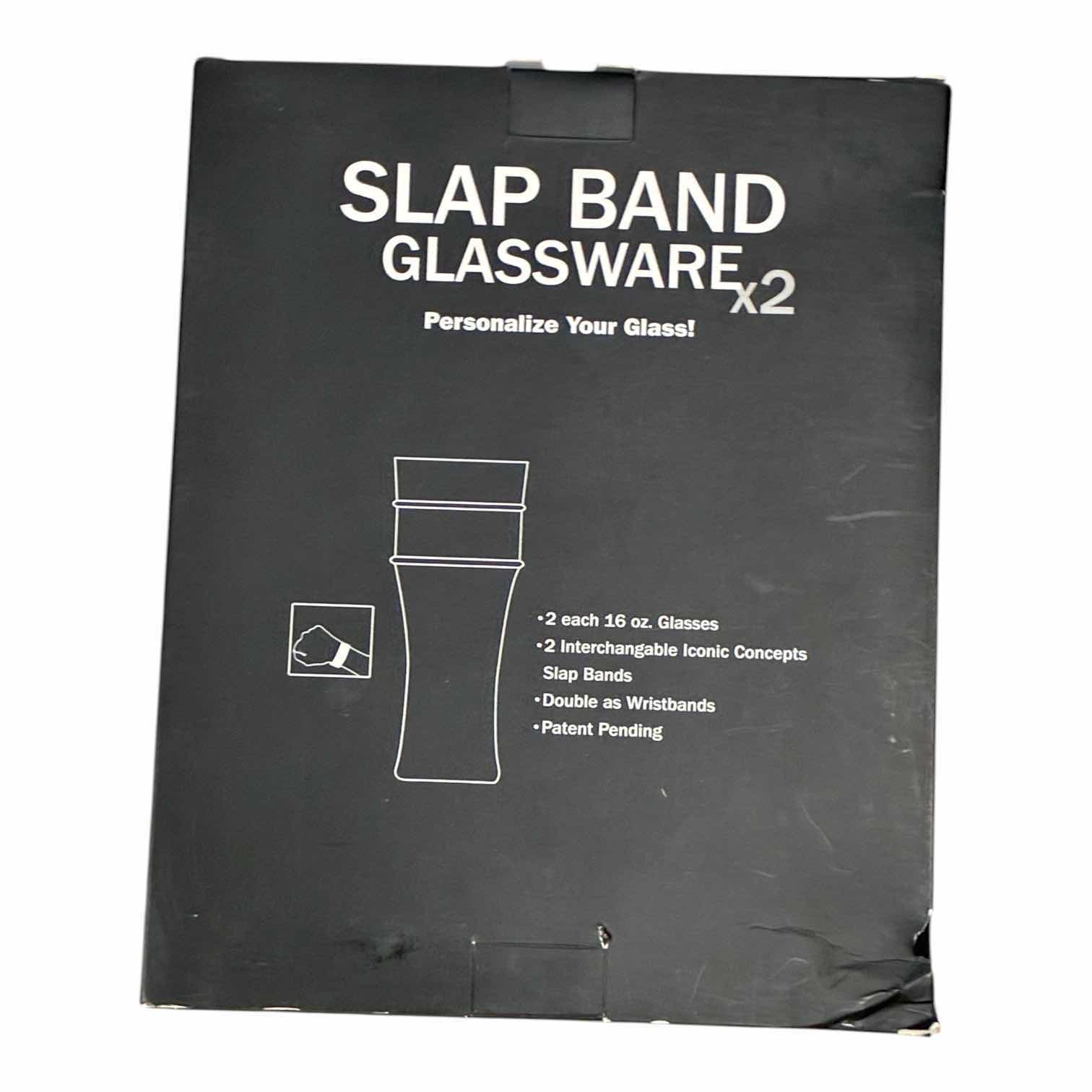 Photo 1 of NEW ICONIC CONCEPTS KISS 16 OZ GLASS W INTERCHANGEABLE WRISTBAND SLAP BAND 2-PACK