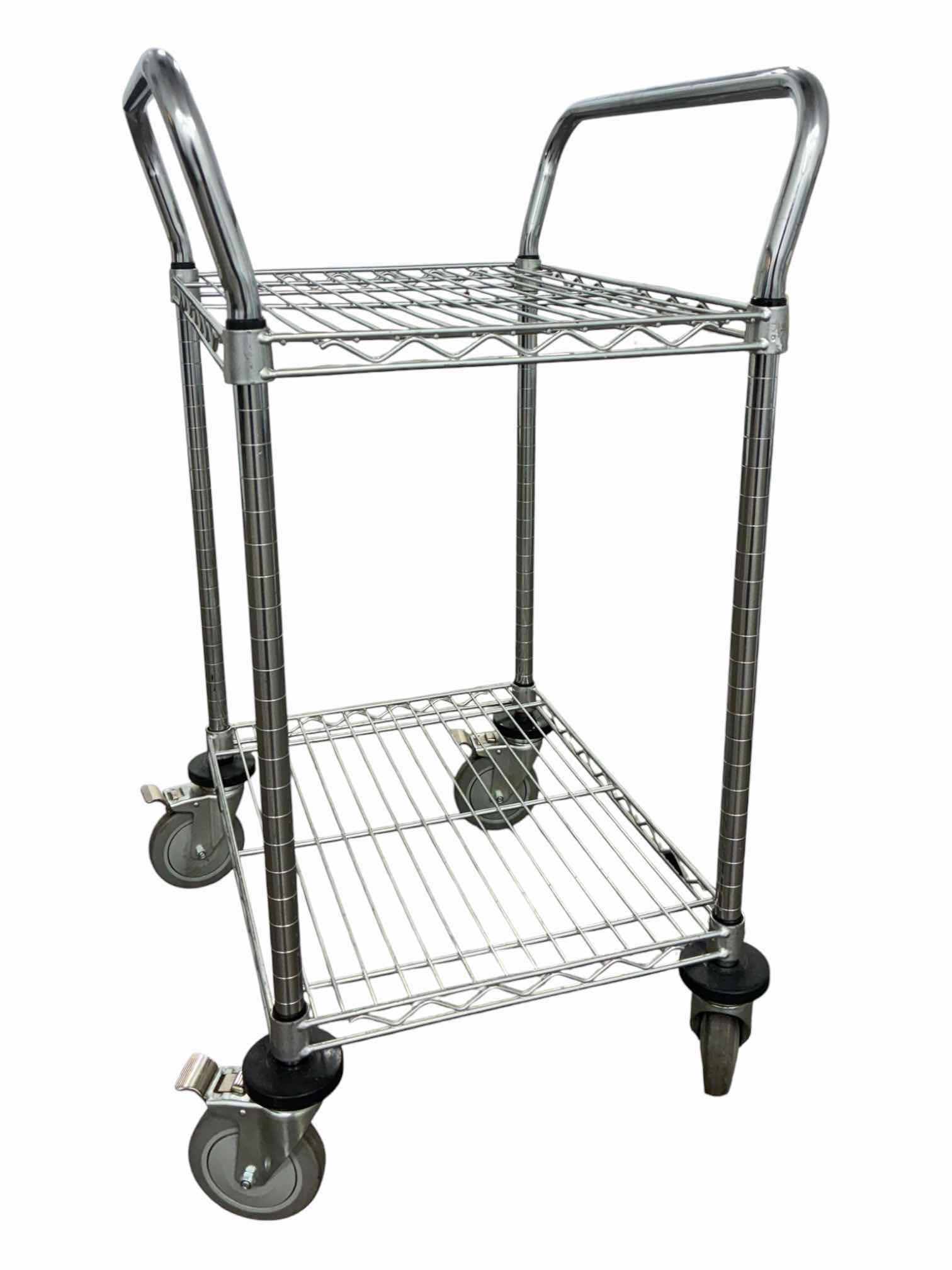 Photo 1 of INTER-METRO 2 TIER ROLLING RACK CART 24“ X 18“ H39“
