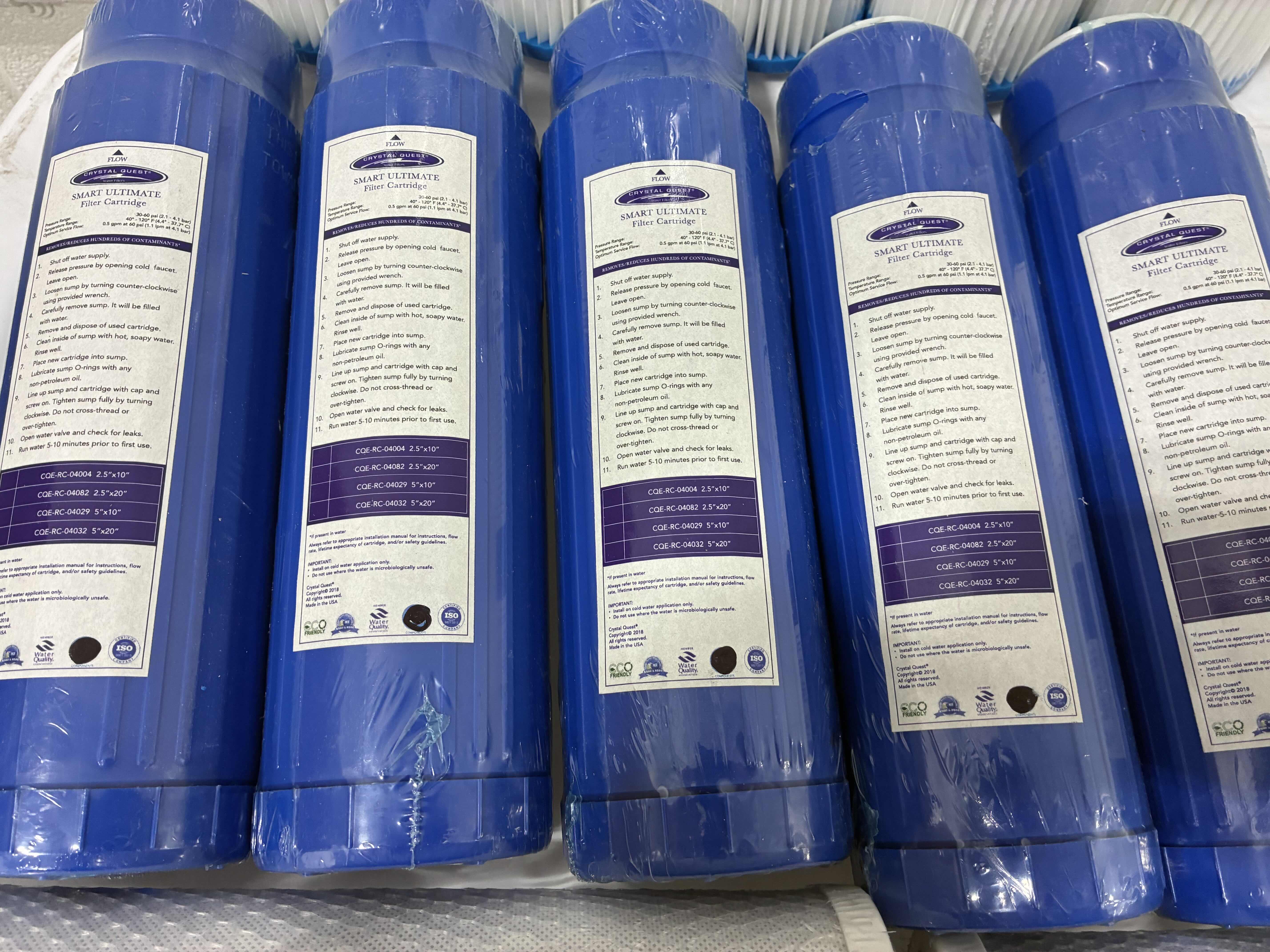 Photo 1 of NEW CRYSTAL GUEST PLEATED CELLULOSE SEDIMENT CARTRIDGE WATER FILTERS (5) & CRYSTAL GUEST ULTIMATE FILTER CARTRIDGE WATER FILTER W GENERIC WATER FILTERS (5)