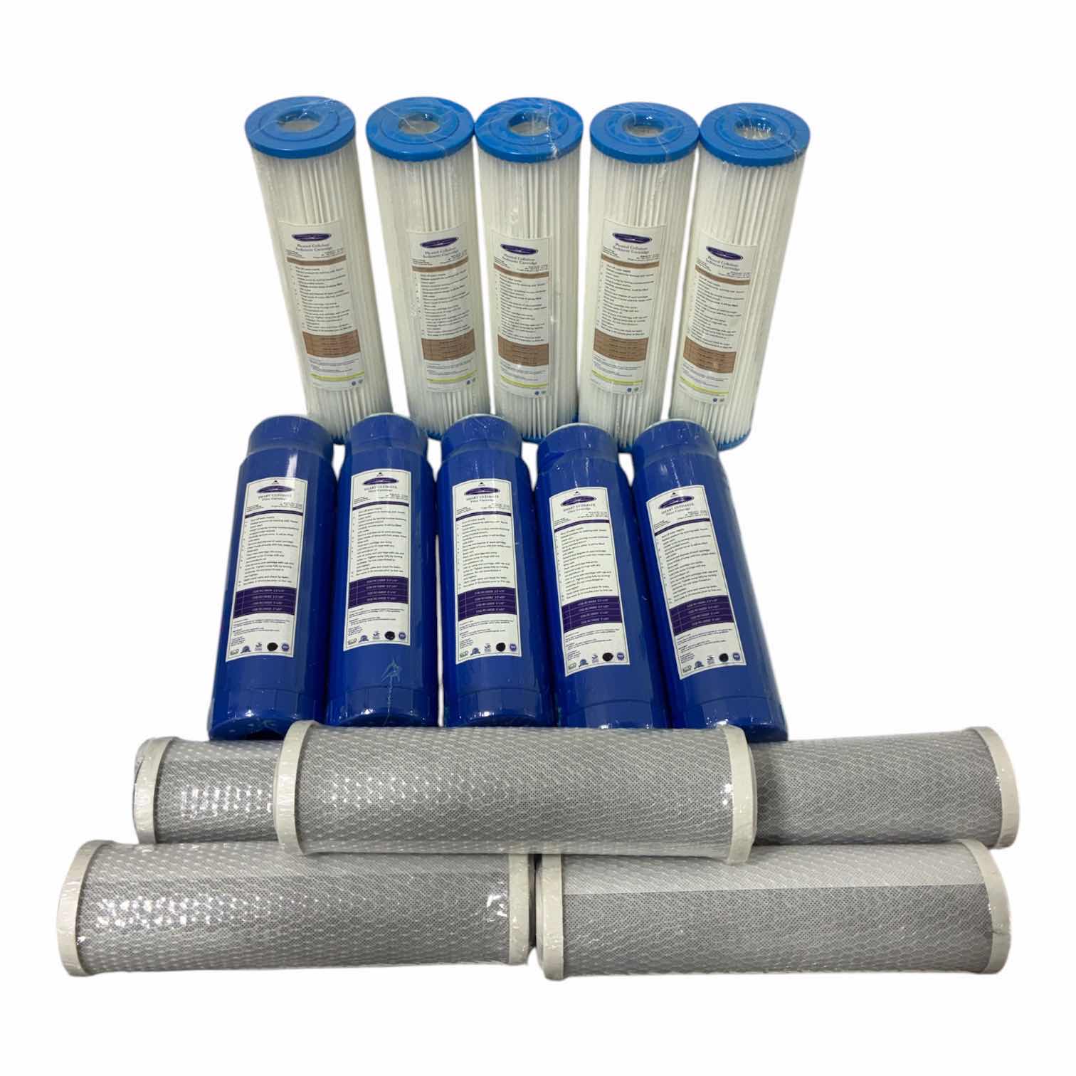 Photo 1 of NEW CRYSTAL GUEST PLEATED CELLULOSE SEDIMENT CARTRIDGE WATER FILTERS (5) & CRYSTAL GUEST ULTIMATE FILTER CARTRIDGE WATER FILTER W GENERIC WATER FILTERS (5)