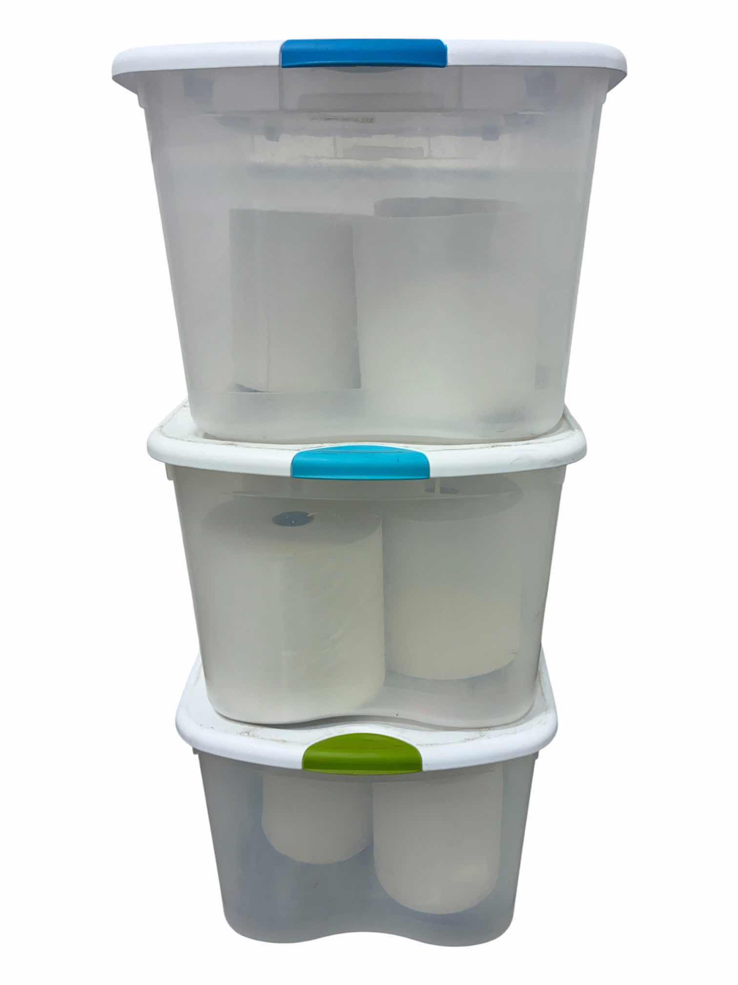 Photo 1 of COMMERCIAL PAPER TOWEL ROLLS (11) W STORAGE BINS (3)