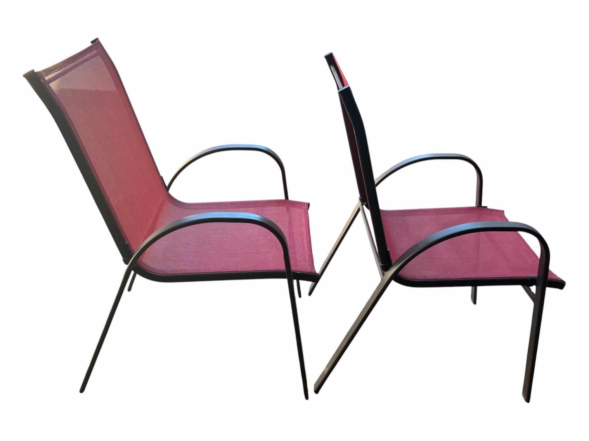 Photo 1 of RED MESH PATIO CHAIRS (2) 22“ X 23“ X 36“